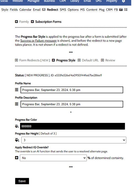 Progress Redirect Style