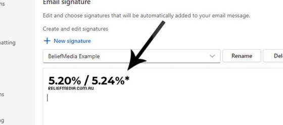 Rate in Signature
