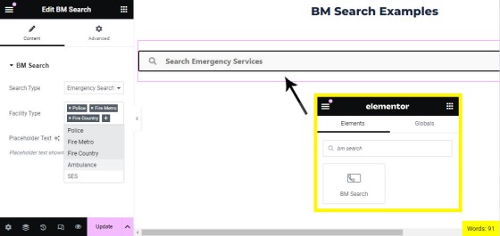 Emergency Search Elementor