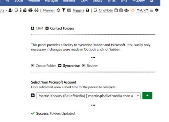 Microsoft Contact Folders Sync