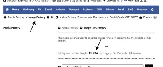 RBA Image Factory Navigation