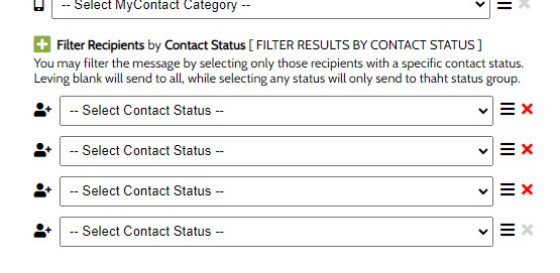 SMS List Status Filter