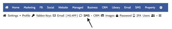 SMS Settings Navigation