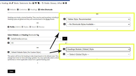 Heading Shortcode Profile