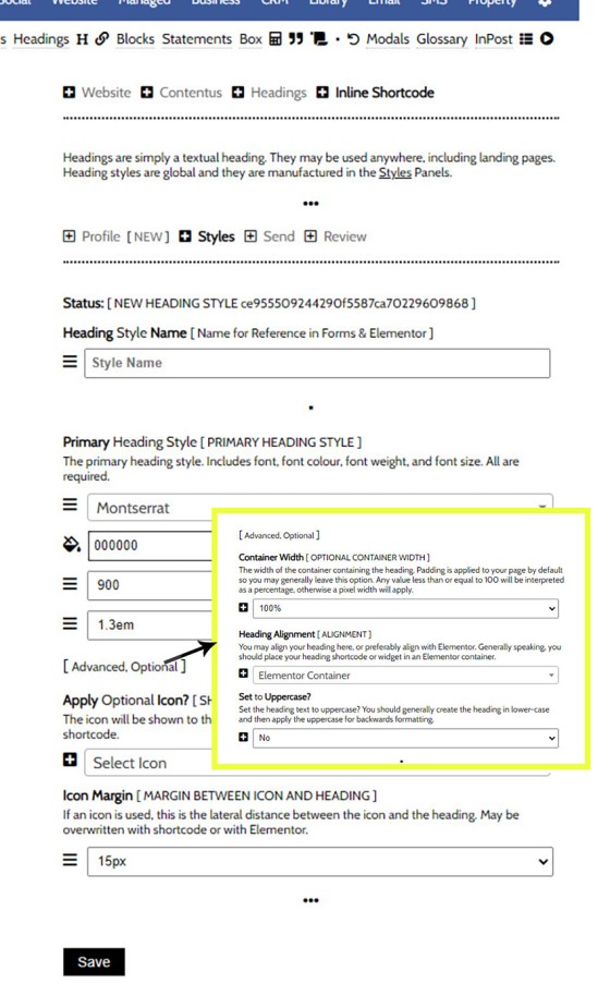 Heading Shortcode Styles